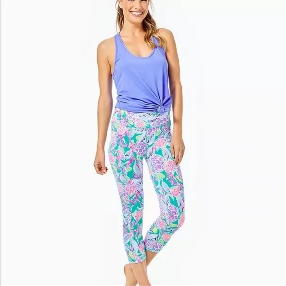 Lilly Pulitzer UPF 50+ Luxletic 21” Weekender High Rise Crop Legging Size XL - Picture 2 of 11